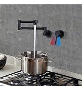 CHALIRS Pot Filler Faucet Wall Mount,Brushed Gold Brass Pot Filler Faucets,Kitchen Restaurant Sin...