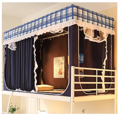 Cama con dosel de 4 postes con estructura firme y tienda opaca