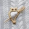 Broche en bois pour loisirs créatifs - Motif animal - Épingles à châle mignonnes - Broche pour homme (D, taille unique), Bois, Pas de gemme #1