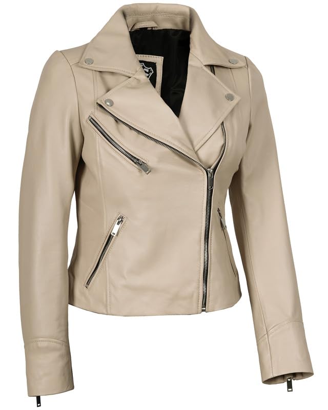 Image of Blingsoul Womens Real Leather Jacket - Asymmetrical Leather Jackets for Women