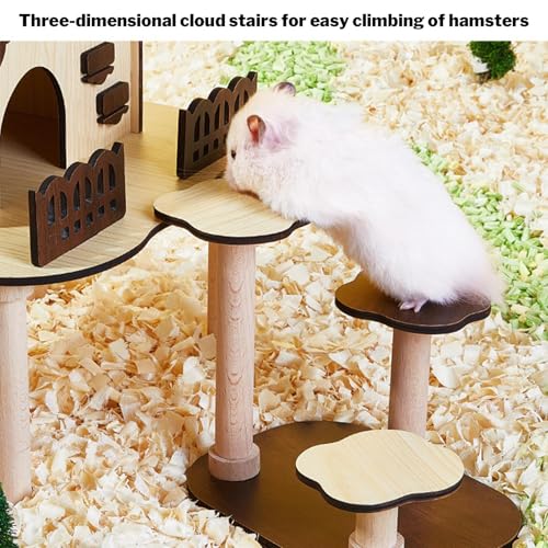 Castillo de hámster de madera: accesorio de pie para ampliar jaulas pequeñas 5