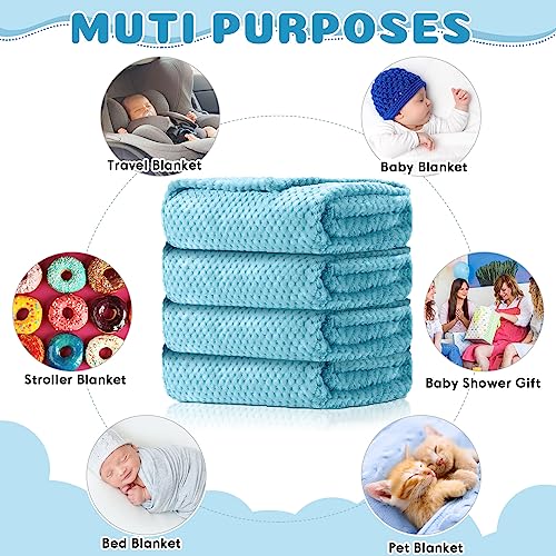 Image of Reginary 4Pcs 30x40 Baby Blanket Fuzzy,Light Blue
