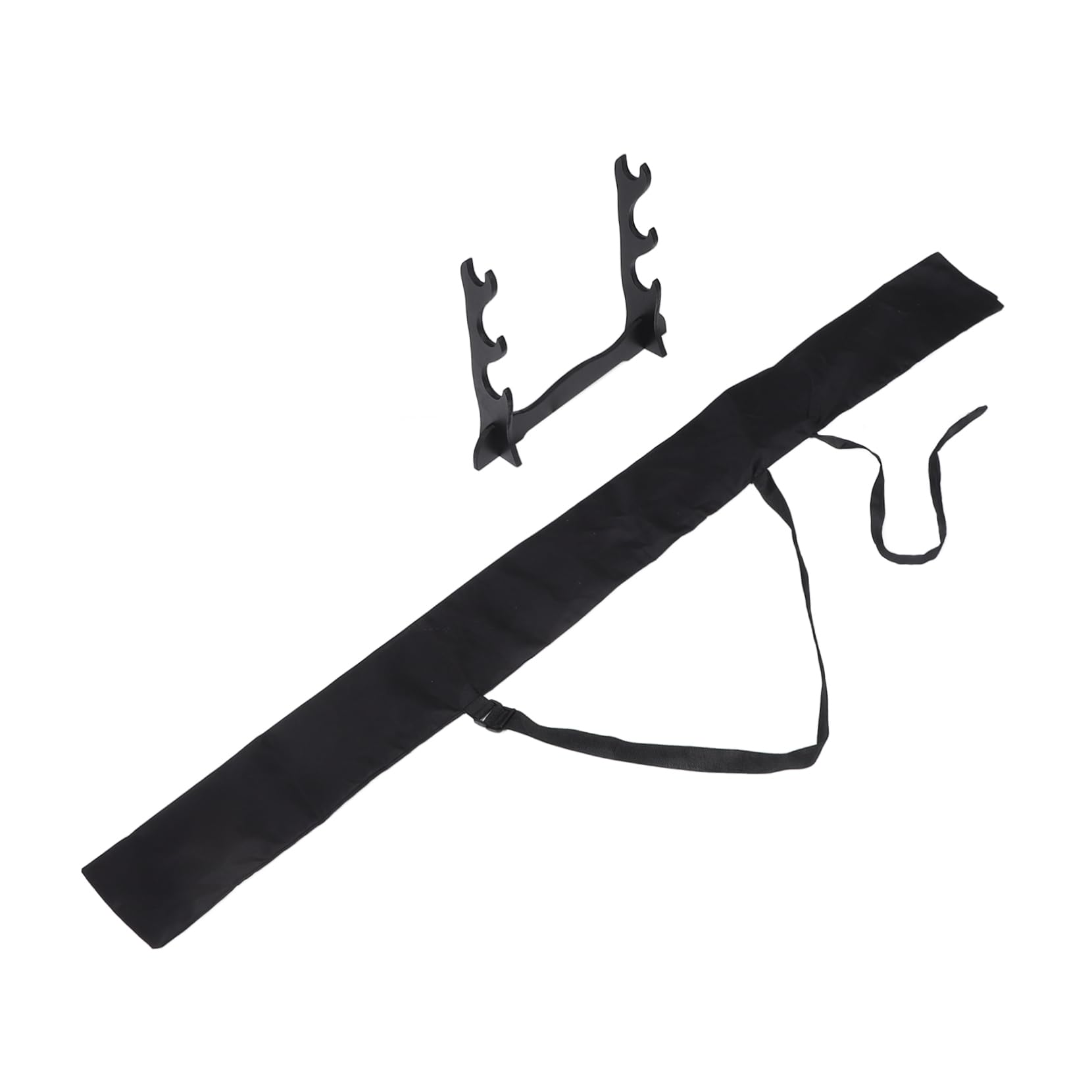 GALPADA Elegant Sword Display Stand 1 Set Wooden Three-layer Stand Knife Holder Sword Bag Wall Mount Knife Organizer Shelf Blade Rack for Home or Martial Arts Studio