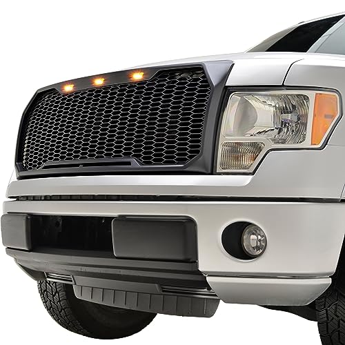 HONEYCOMB MESH GRILL FRONT GRILLE FIT FOR 2009-2014 F150 PICKUP MATTE BLACK
