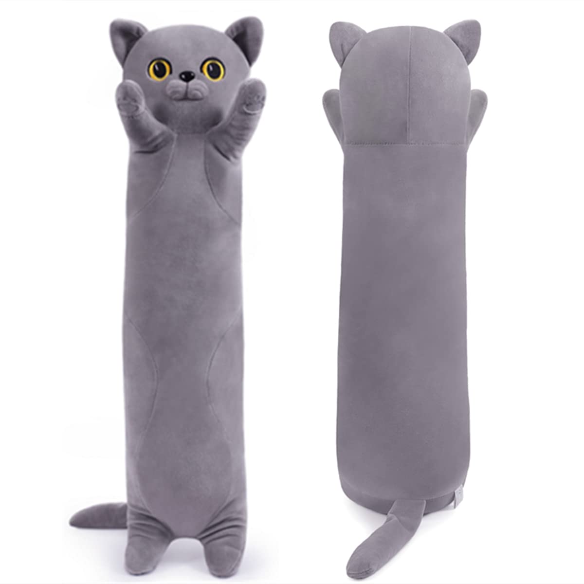 SNOWOLF British Shorthair CatSoft Cuscino Peluche Cuscino di Cotone Gattino Cuscino Cuddly farcito Carino Peluche Doll Giocattolo Regalo Per Bambini Fidanzata (Blu Britannico, 100cm)