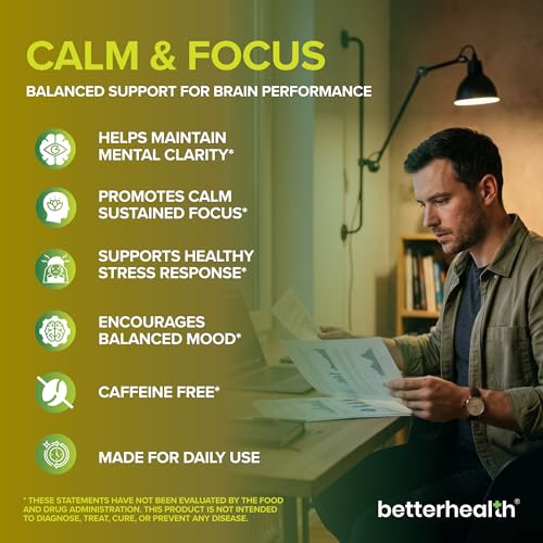 Brain Health Supplement for Memory, Focus & Calm, Cognitive Support with Ashwagandha, L-Theanine, Alpha GPC, Bacopa & Ginkgo, Daily Brain Support, 60 Capsules - Image 4