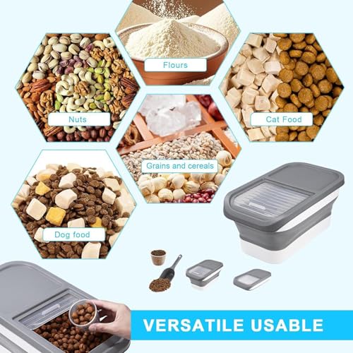 Contenedor de comida para perros plegable con sellado hermético para suministros 6