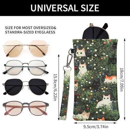Image of Double Eyeglass Case Soft Dual Glasses Case for Women Men Travel Squeeze Top Sunglasses Cases Eyeglasses Pouch