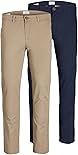 JACK & JONES Mens Trousers Jjimarco Jjdave Akm 2 Pack Noos, biege
