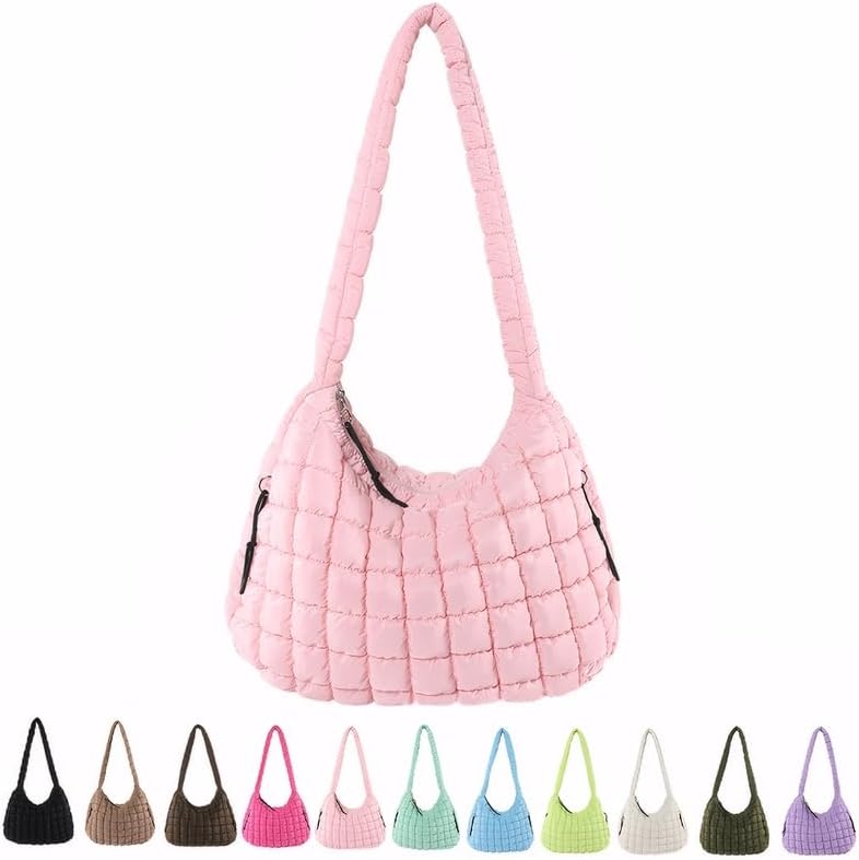 Quilted Puffer Tote Bag Womens Large Puffy Handbag Crossbody Shoulder Bag, Lightweight Hobo Bag for Work Gym Shopping Quilted Puffer Tote Bag Womens Large Puffy Handbag Crossbody Shoulder Bag, Lightweight Hobo Bag for Work Gym Shopping