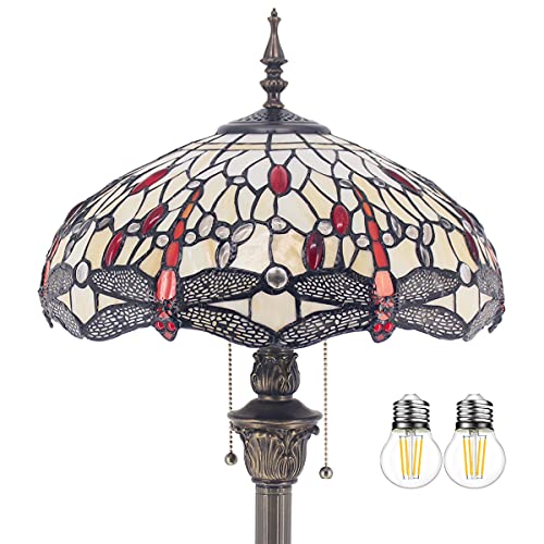 Tiffany Floor Lamp LED Antique Bright Standing Reading Light 64