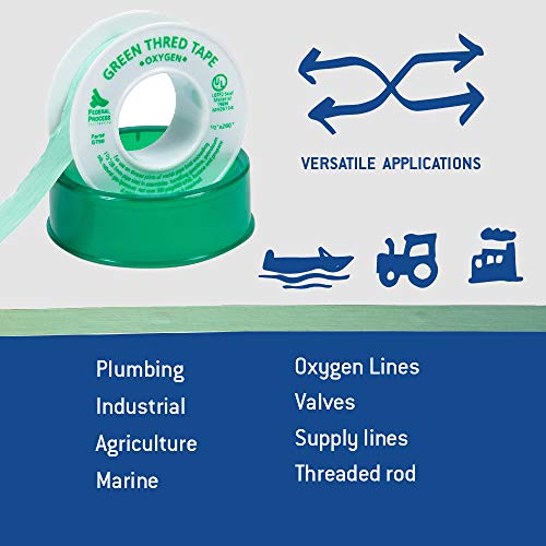 Thread Tape GT90 Green Thred Tape 1/2" x 260" Roll - Thumbnail 5