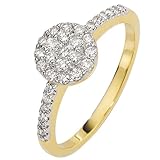 Goldmaid Anillo de Mujer de oro amarillo con Corte Brillante Redondo Diamante