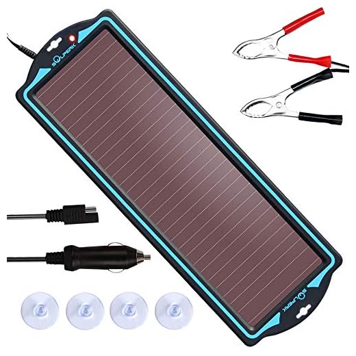SOLPERK 12V Solar Panel,Solar trickle Charger,Solar Battery Charger and Maintainer,Suitable for Automotive, Motorcycle, Boat, ATV,Marine, RV, Trailer, Powersports, Snowmobile, etc. (1.8W Amorphous)