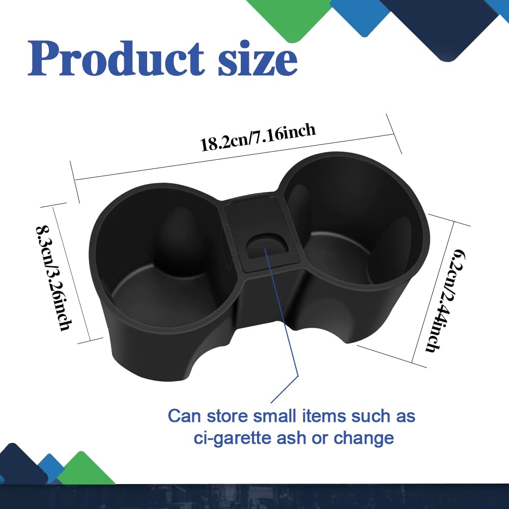 HEVLE Center Console Cup Holder Insert, Leakproof Silicone Center Console Cup Holder for No More Spilled Drinks, Car Interior Accessories Compatible with 2020-2024 Model Y and 2021-2023 Model 3