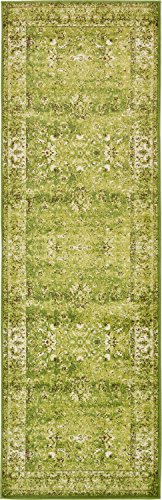 Unique Loom Imperial Collection Modern Traditional Vintage Distressed Green Runner Rug (3' 0 x 9' 10)