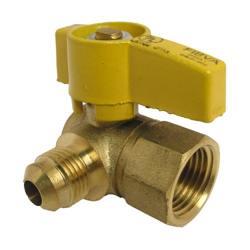 LASCO 101615 Angle Gas Ball Valve with 3/8Inch Flare and 1/2Inch