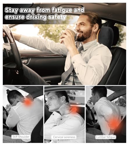 Image of 2Pcs Car Neck Pillow, Super Soft Du-Pont Bio cotton Neck Pillow for Driving, Suede Fabric Car Headrest Pillow, Make Your Driving More Comfortable, Suitable for Driving, Traveling (Interstellar Black)