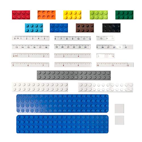 IQ Lego Stationery - Buildable Ruler - 12" (30cm) Ruler with Building Bricks