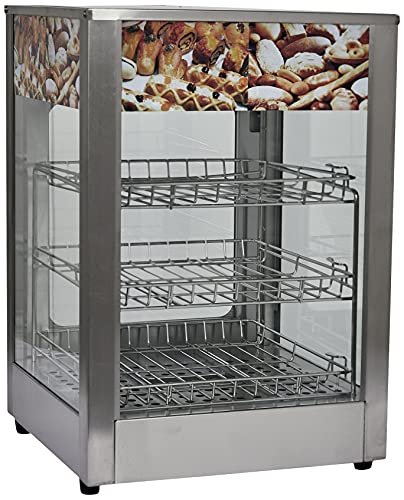 SARO Heiße Theke – 43 L – Mit 3 verchromten Rosten – B 350 x T 350 x H 520 mm - Innenbeleuchtung – Manuelle Temperaturregelung – Edelstahlgehäuse – 30–85 °C – Modell FIONA
