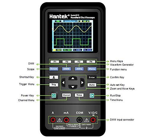 Hantek2C42 2C72 2D42 2D72 3in1 Digital Oscilloscope+Waveform Generator+Multimeter Portable USB 2 Channels 40mhz 70mhz Test Meter (2C72 70M 2CH+DMM)