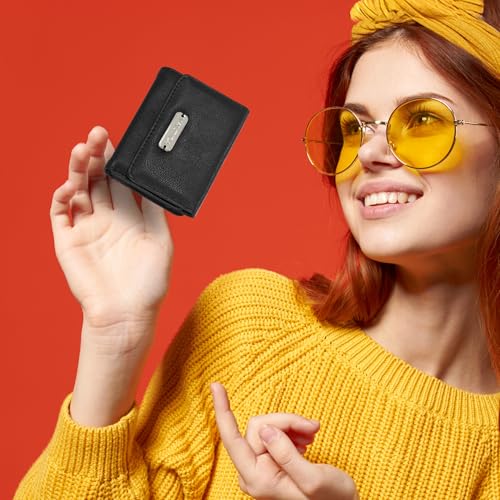 Image of Nautica Rower's End Small Wallet for Women, RFID Blocking Slim Credit Card Holder with Zipper Coin Pocket, Bifold Compact Wallet with ID Window in Black Logo