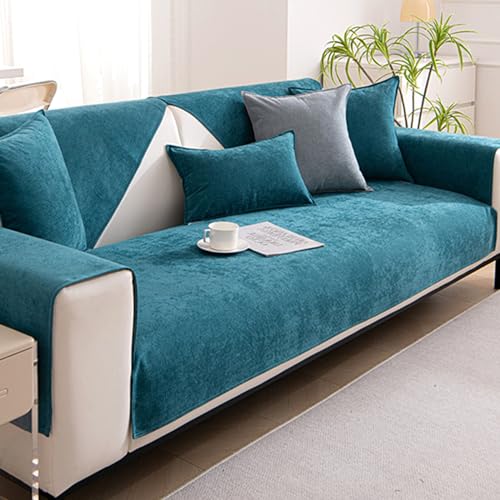 Housse canapé d'angle en forme de L en chenille pour soirées cinéma - 2