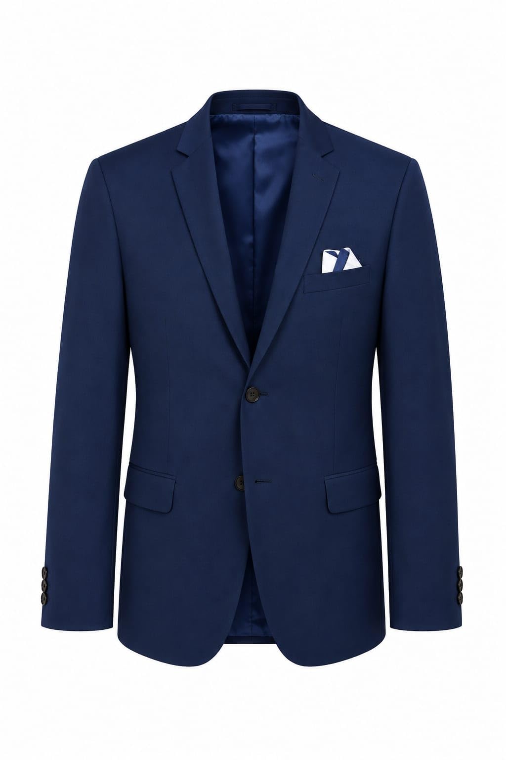 the cj store Men's Navy Blue Single-Breasted Formal Suit Blazer-picture-11