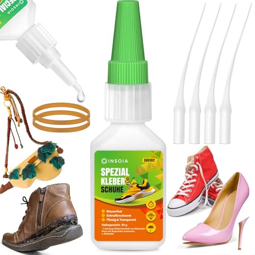 Schuhkleber Extra Stark Wasserfest – 30g Set Mit Sekundenkleber...