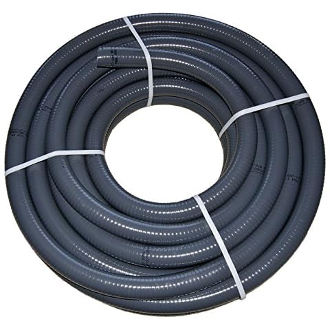 nichtganzdicht24de PVC Flexschlauch 50mm, 20m Klebeschlauch, Teichschlauch, Poolflex, Aussendurchmesser 50mm, 20m Rollen für Schwimmbad, Pool, Teich Cover