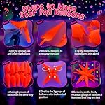 UV Neon Balloons, Glow in the Dark Party Supplies Neon Foil Explosion Star Balloon Kit Cone Balloons Glow in the Dark Birthday Decorations for Blacklight Party Decoration - Image 3