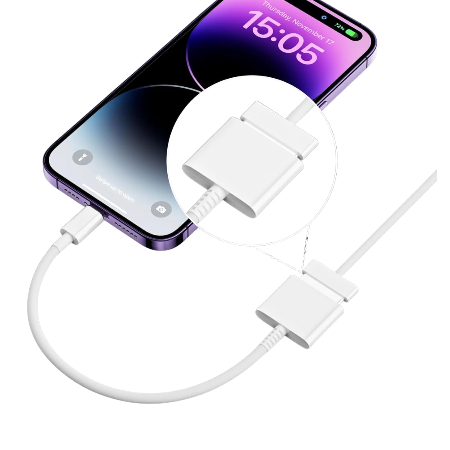 Câble adaptateur 30 broches femelle vers USB-C 3.1 mâle Type-C pour composants informatiques (blanc)