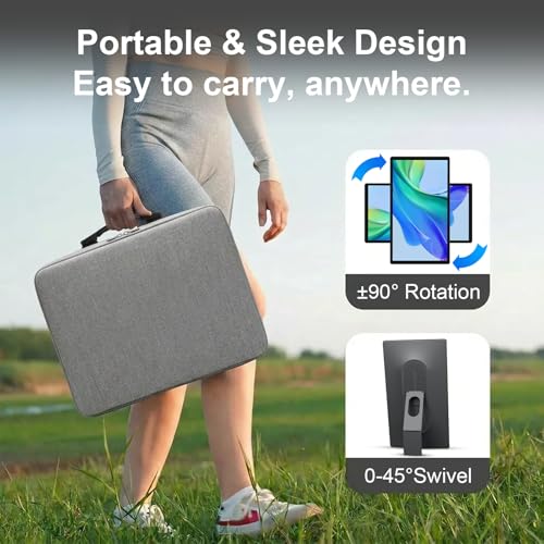 Image of 21.5 inch Portable TV with Touchscreen, Android 15 OS, 6GB+128GB Storage, 1080P Smart Handy TV with Built-in 13MP Camera & Battery, Movable Touch Screen Monitor for Home, Kitchen, Camping