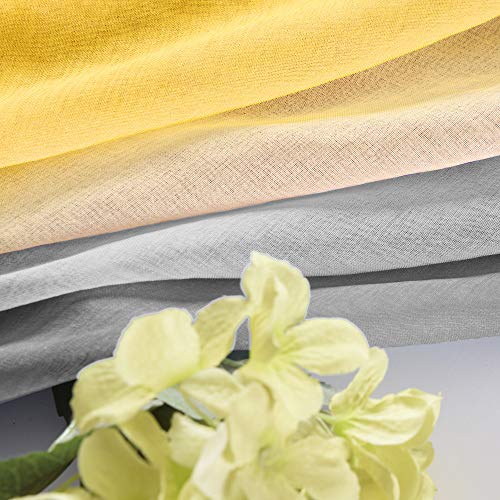 Yellow And Gray Curtains 63 Inch Length Grommet Window Panel Drapes Set Of 2 Rainbow Sunshine Ombre Sheer Curtains For Bedroom Girls Room Kids Living Room Basement 63 Inches Long Bright Yellow Grey #TOP3