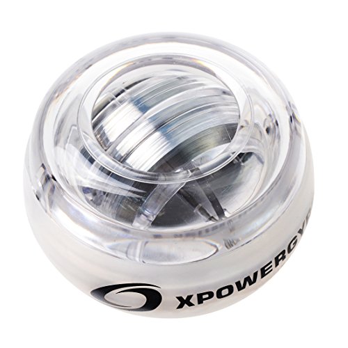 Resbo Metal Core Silver Gyro Ball, Auto Start Wrist Ball Hand Strengthener Wrist Exerciser