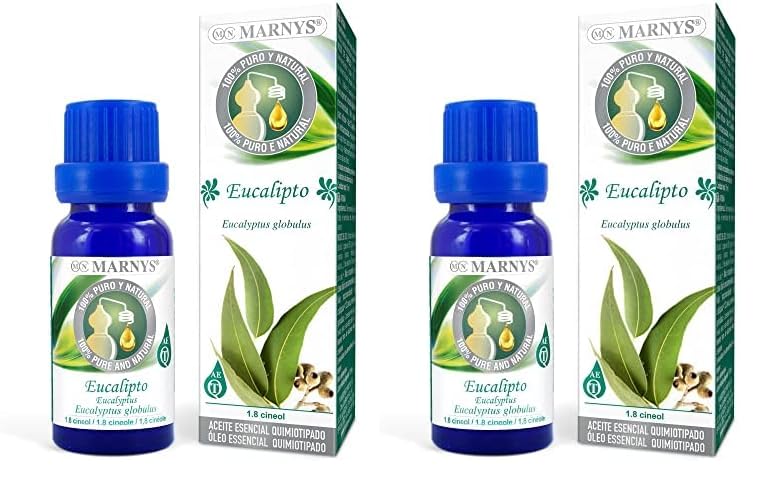 MARNYS Aceite Esencial Eucalipto 100% Puro Quimiotipado 15ml (Paquete de 2)
