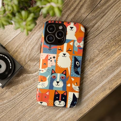 Coque chat coloré iPhone 16 Pro Max robuste brillante antichoc - 4