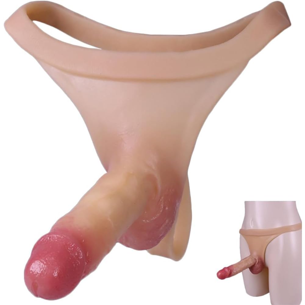 Strap-On Dildo Sex Toys, Strap On Harness High Elastic Silicone Wearable Dildos Panties with 5.3'' Solid or Hollow Penis, Realistic Dildo Adult Sex Toy for Women Couples Lesbian (Hollow Dildo)