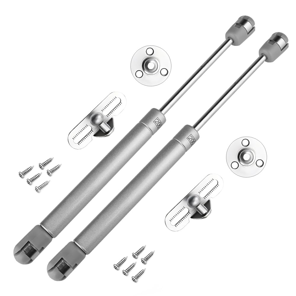 2 Pezzi molle a gas 200N pistoni per ante cucina, pistoncini per mobili, rallentatore per ante, con viti, per porte, armadietti, scaffali, carico massimo 20 kg (270 mm)