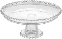 WOLFF - Prato de Cristal com Pé 20cm x 9cm - Linha Pearl