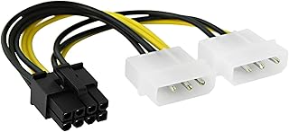 TECHZOCO 4 Pin Male Molex to 8 Pin PCI Express Power Supply Cable to Graphics Card, Suitable for NVIDIA Graphics Card, GeF…