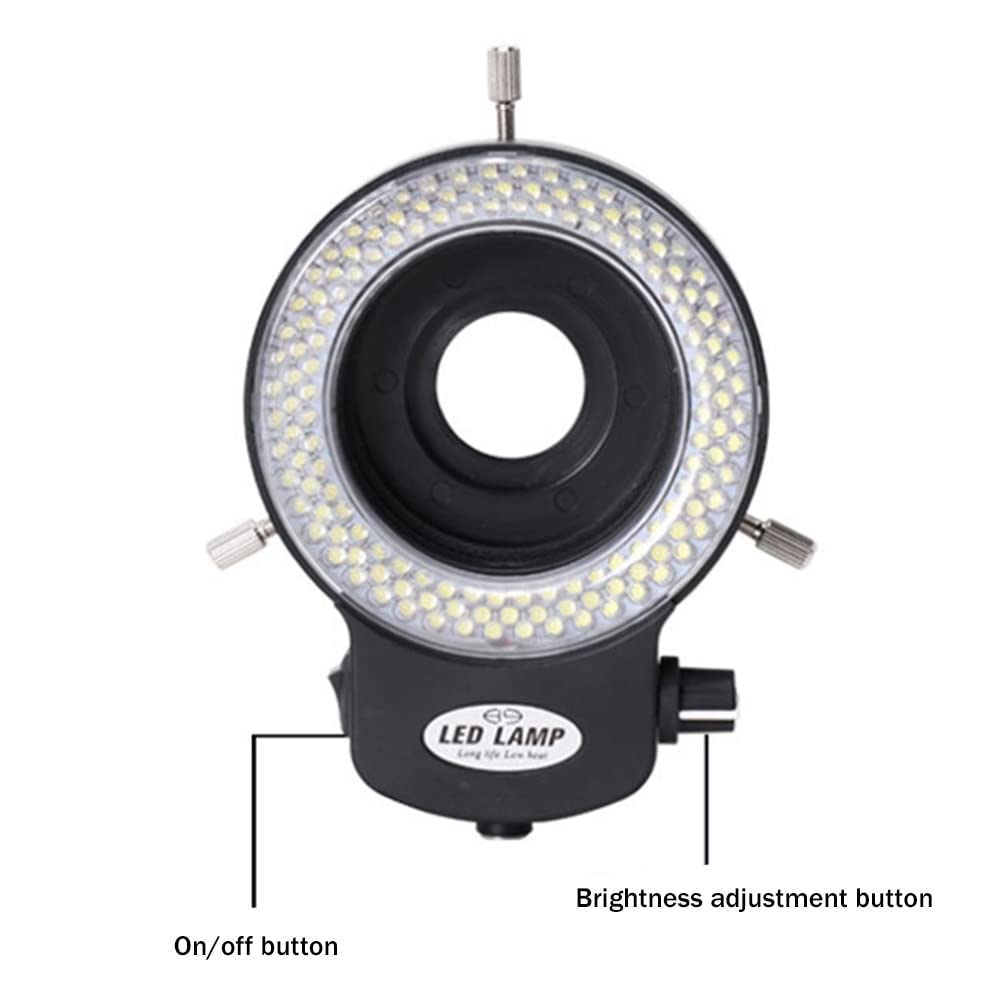 Luce per Microscopio - Luce Ad Regolabile 144 Perline per Lampada Sorgente Un LED Illuminatore Ad per Microscopio Industriale -Spina Europea