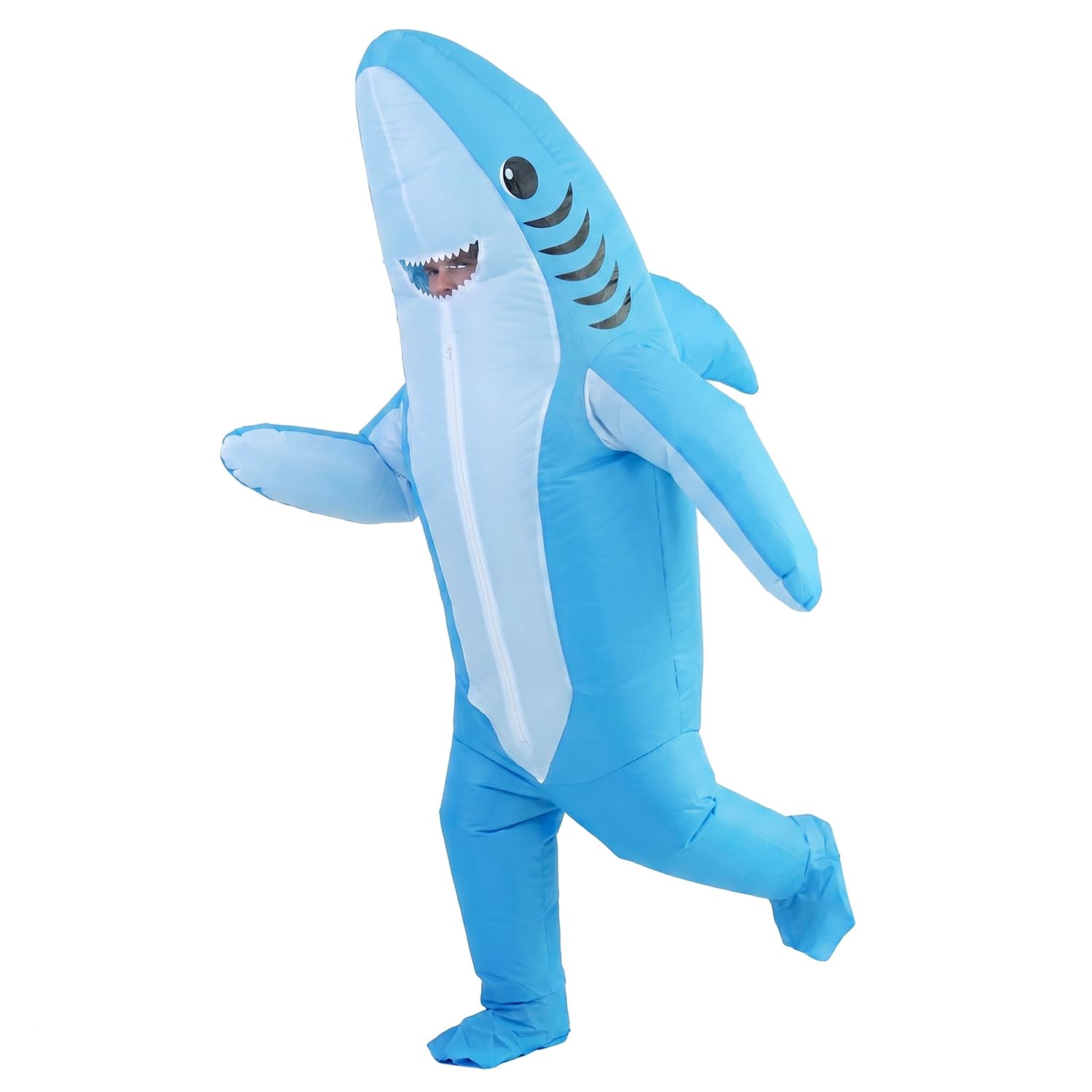 YTRWEQZXC Giant Shark Inflatable Costume for Adults (150-190cm) | Funny Blow Up Sea Animal Outfit | Inflatable Shark Costume Adult Fancy Dress for Halloween, Carnival, Christmas & Office Parties