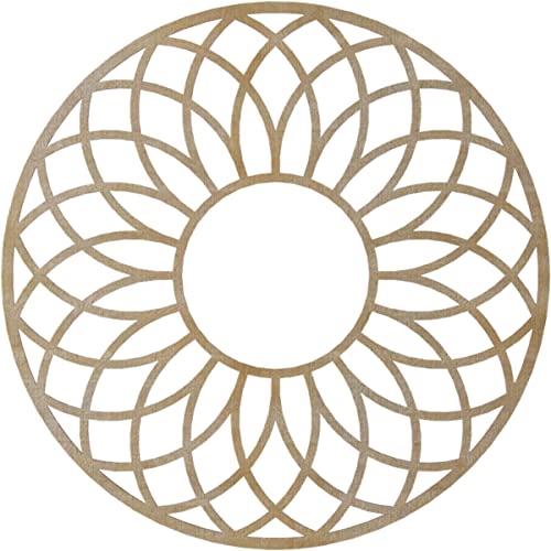 Image of Ekena Millwork 40 inchOD x 13 5 /8 inchID x 3 /8 inchT Cannes Wood Fretwork Pierced Ceiling Medallion, Birch