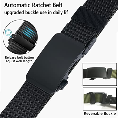 LionVII Ratchet Belts for Men - 2 Colors in 1 Double-sided 1 3/8" Nylon Strap- Adjustable Trim to Fit 27-49" Waist4