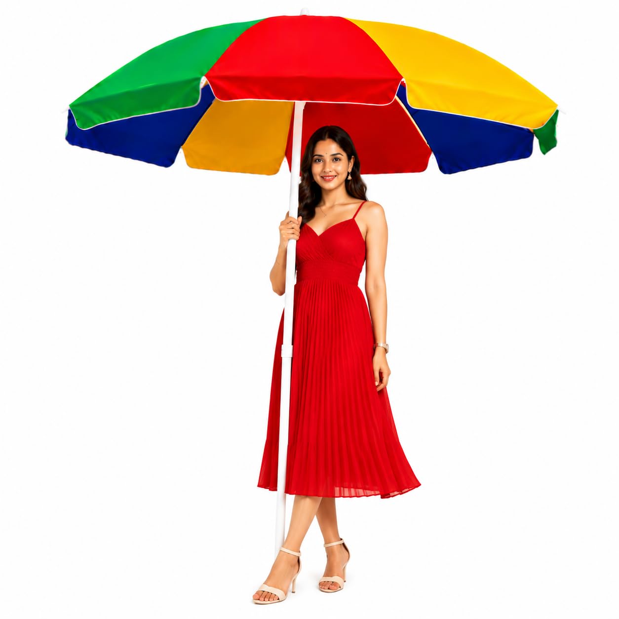 Garden Umbrella Garden Umbrella 7FT Garden Shade Backyard Use Outdoor Umbrella Garden Shade Farmhouse Use Terrace Use Outdoor Use (Multicolor)-image-42