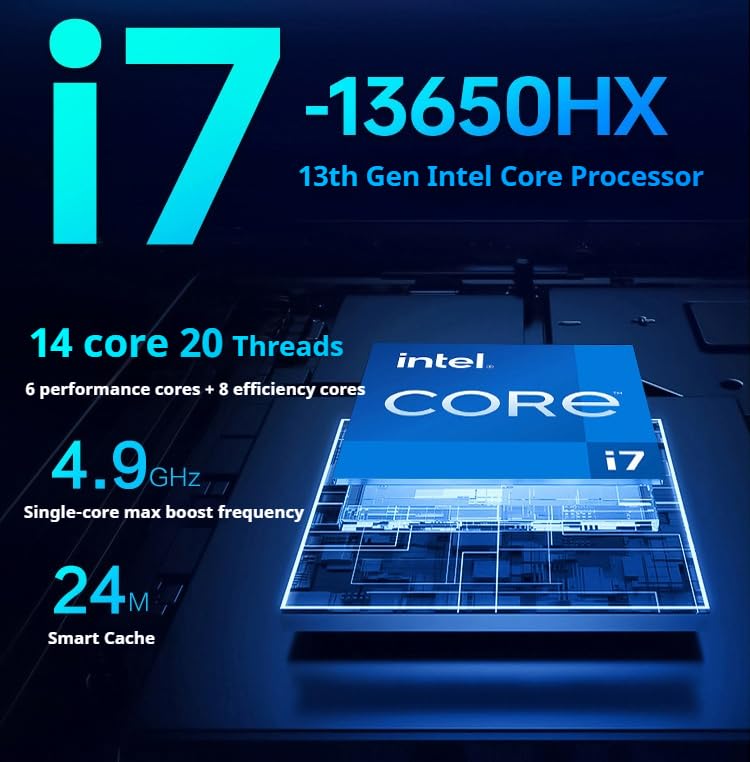 Image of Cutesliving Thunderobot Hunter Blade S Gaming Laptop with Intel Core i7-13650HX GPU, GeForce RTX 5060 8GB GDDR7, 16-inch 2.5K 180Hz Display, 32GB DDR5 RAM, 1TB SSD,Wi-Fi 6E, Win 11 Home (Sky Blue)