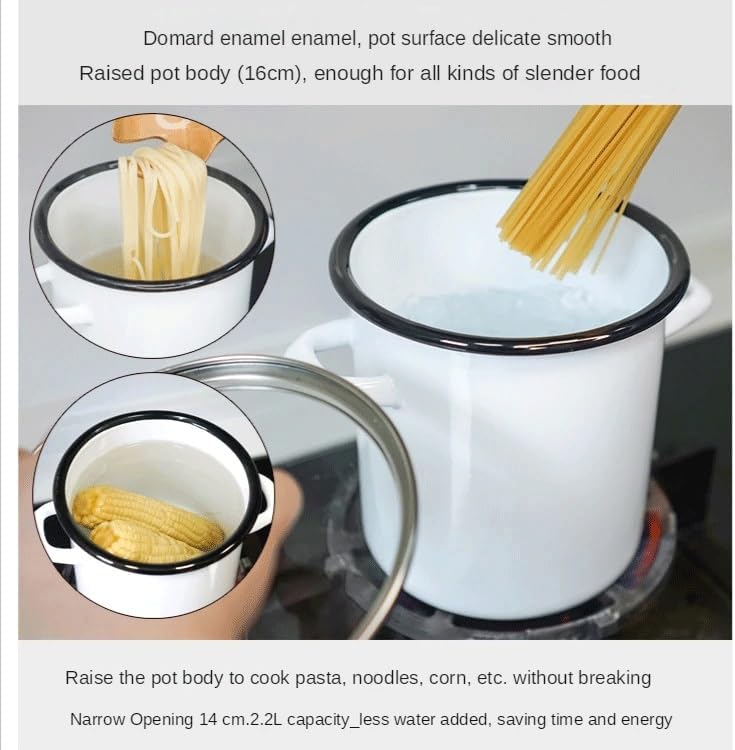 Enamel Rolled Edge Thickened and Heightened Commercial Soup Pot Skewered Incense Cold Can Cook Stewed Pasta Uncoated image 4