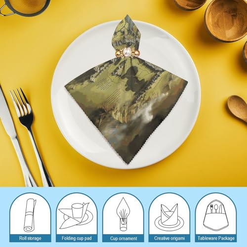Servilletas de Tela con Diseño Medio Tierra 18.7" x 18.7" miniatura 7