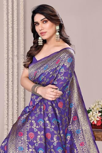 Image of MIRCHI FASHION Women Saree | Jacquard Banarasi Silk Woven Ethnic Motif Office Wear Sari